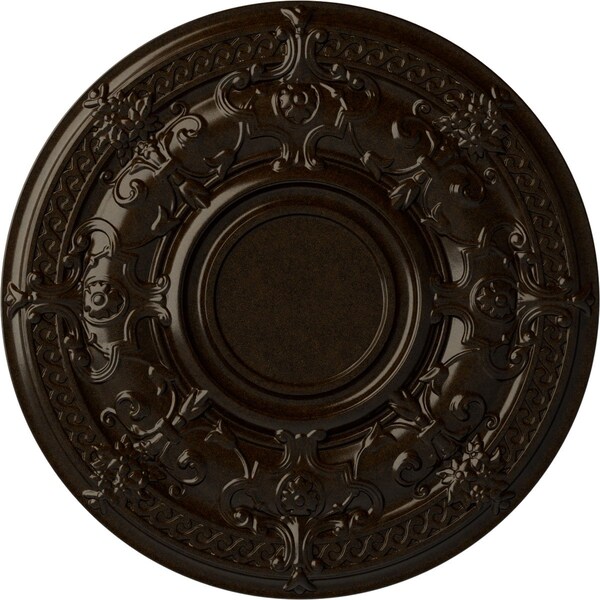 Ekena Millwork Dauphine Ceiling Medallion (Fits Canopies up to 13 1/4"), Hand-Painted Bronze, 33 7/8"OD x 1 3/8"P CM33DABZS - main